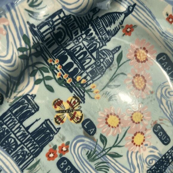 Anthropologie Nathalie Lete Paris Brume Eiffel Tower Francophile Dinner Plate - Picture 6 of 6